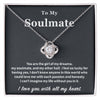 soulmate necklace in lighted box