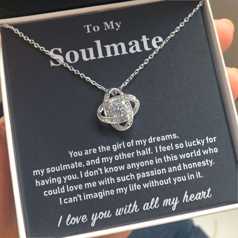 To My Soulmate- Loveknot Necklace- You Are The Girl - luxoz