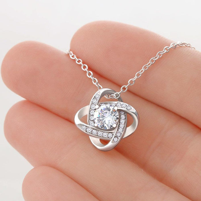 To My Unbiological Daughter- Loveknot Necklace- Family Isn't Always Blood