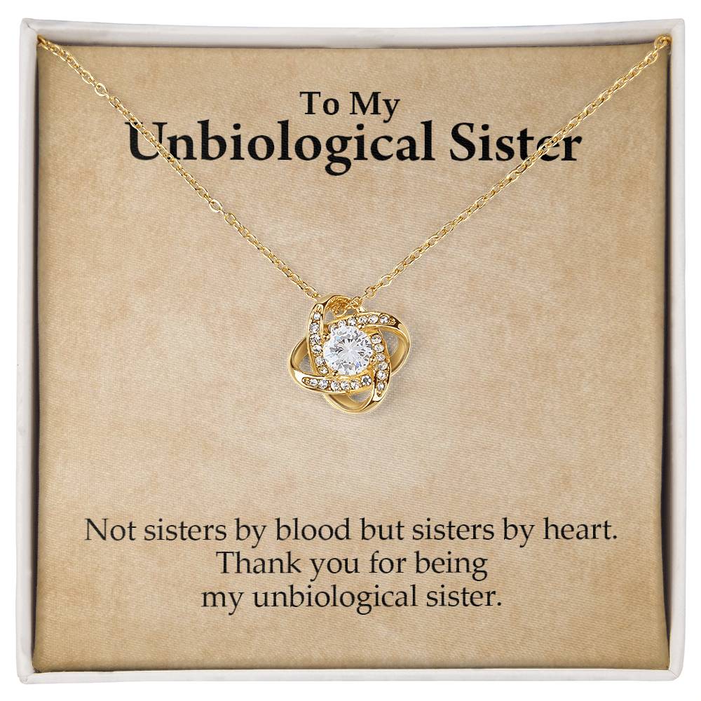 To My Unbiological Sister- Loveknot Necklace- Not Sisters By Blood – luxoz