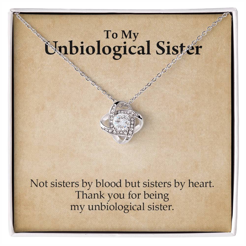 To My Unbiological Sister- Loveknot Necklace- Not Sisters By Blood - luxoz