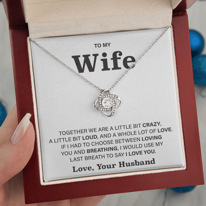 To My Wife Necklace- Jewellery With together we are crazy card