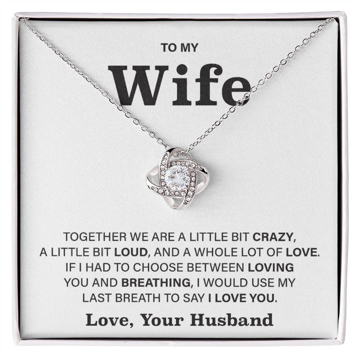 To My Wife Necklace- Jewellery With together we are crazy card