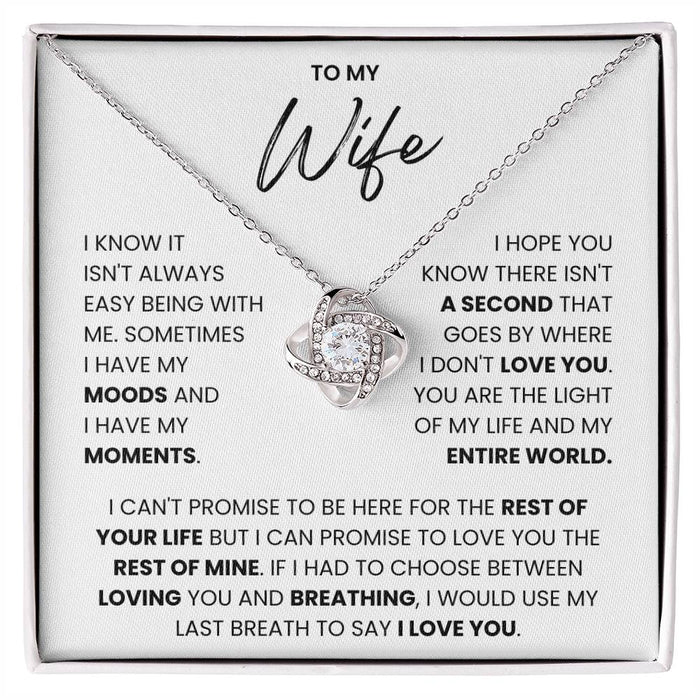 To My Wife- Loveknot Necklace- You Are The Light Of My Life