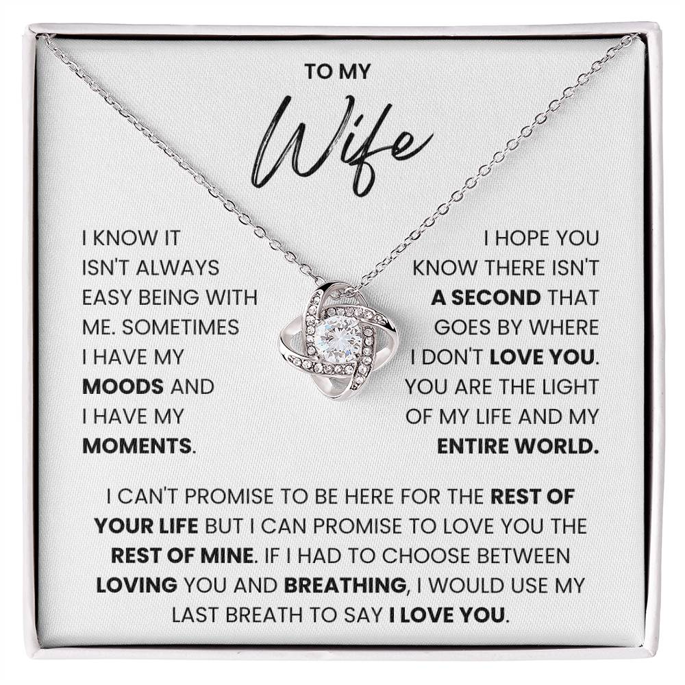 To My Wife- Loveknot Necklace- You Are The Light Of My Life - luxoz