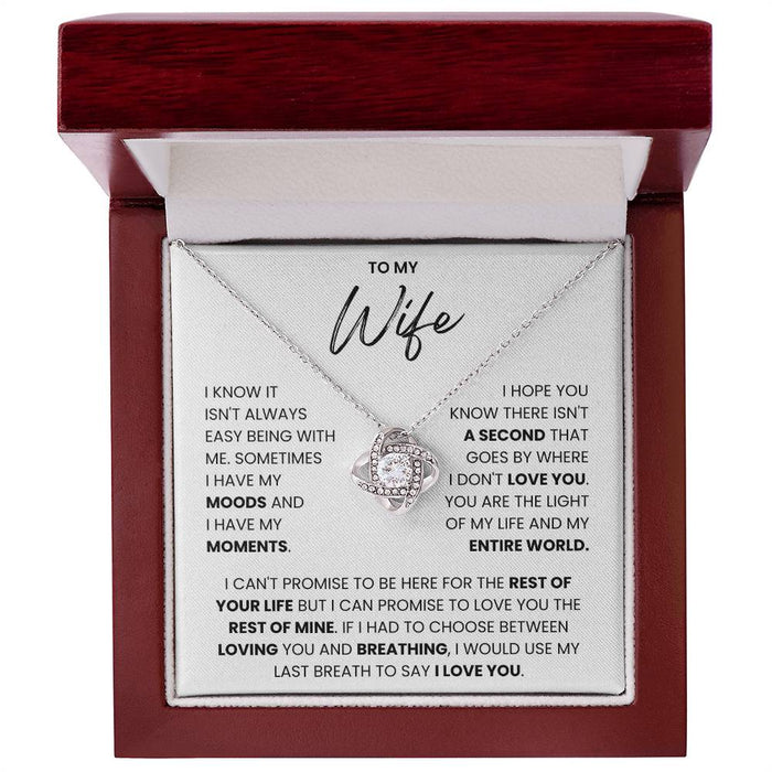 To My Wife- Loveknot Necklace- You Are The Light Of My Life