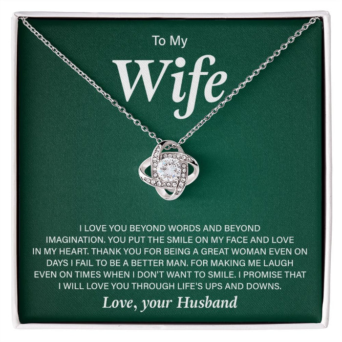 To My Wife Necklace-Meaningful Loveknot Necklace