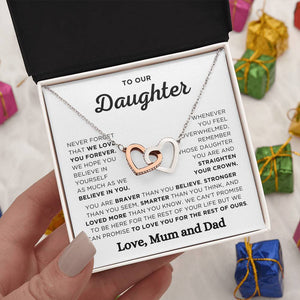 Daughter Necklace from Dad | Double Heart Necklace | luxoz