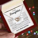 Daughter Necklace from Dad | Double Heart Necklace | luxoz