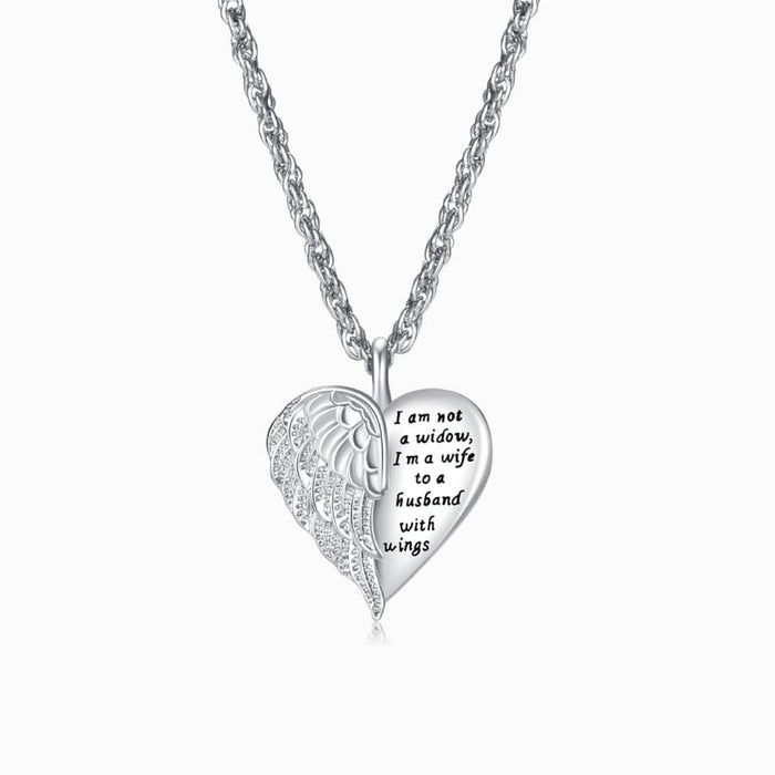 Wife To Husband With Wings Necklace