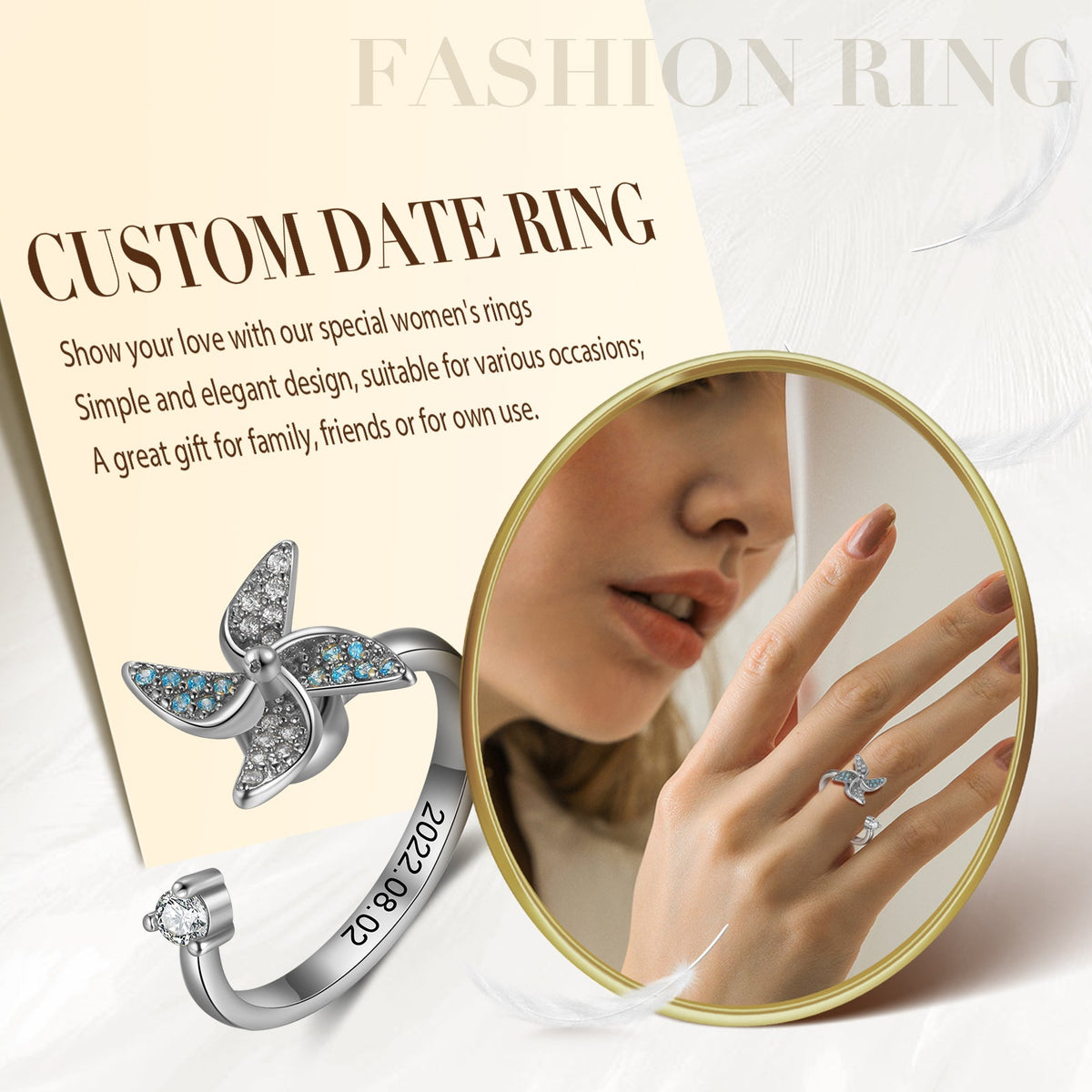 Windmill Spinner Ring-Gold Plated Copper Ring – luxoz